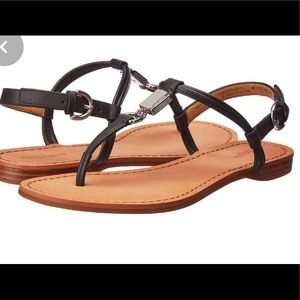 COACH Charleen black leather sandals sz 8.5 w/box